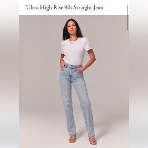 Abercrombie and Fitch Ulta High Rise 90s Straight Jeans
